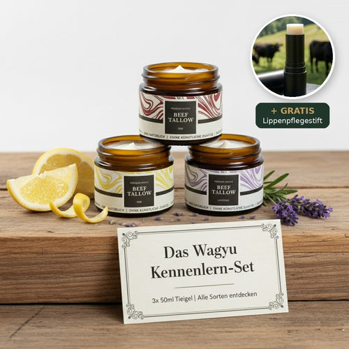 Tallow Creme Kennenlern-Set 3 × 50 ml + gratis Lippenpflege